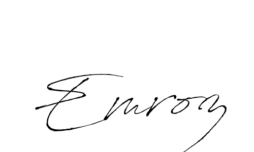 Antro_Vectra is a professional signature style that is perfect for those who want to add a touch of class to their signature. It is also a great choice for those who want to make their signature more unique. Get Emroz name to fancy signature for free. Emroz signature style 6 images and pictures png