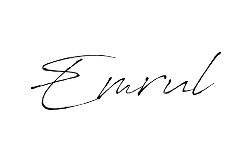 Use a signature maker to create a handwritten signature online. With this signature software, you can design (Antro_Vectra) your own signature for name Emrul. Emrul signature style 6 images and pictures png