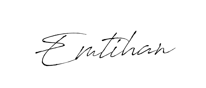 How to make Emtihan name signature. Use Antro_Vectra style for creating short signs online. This is the latest handwritten sign. Emtihan signature style 6 images and pictures png