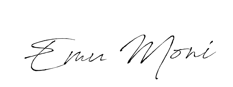 Design your own signature with our free online signature maker. With this signature software, you can create a handwritten (Antro_Vectra) signature for name Emu Moni. Emu Moni signature style 6 images and pictures png