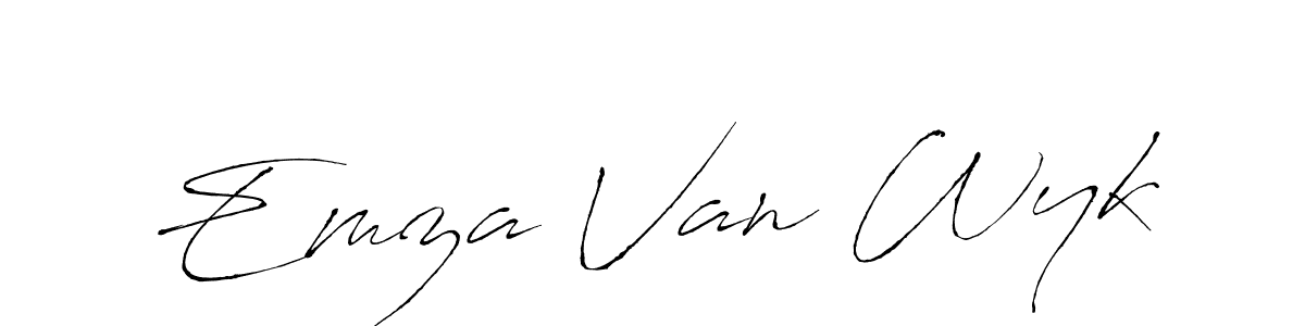 Antro_Vectra is a professional signature style that is perfect for those who want to add a touch of class to their signature. It is also a great choice for those who want to make their signature more unique. Get Emza Van Wyk name to fancy signature for free. Emza Van Wyk signature style 6 images and pictures png