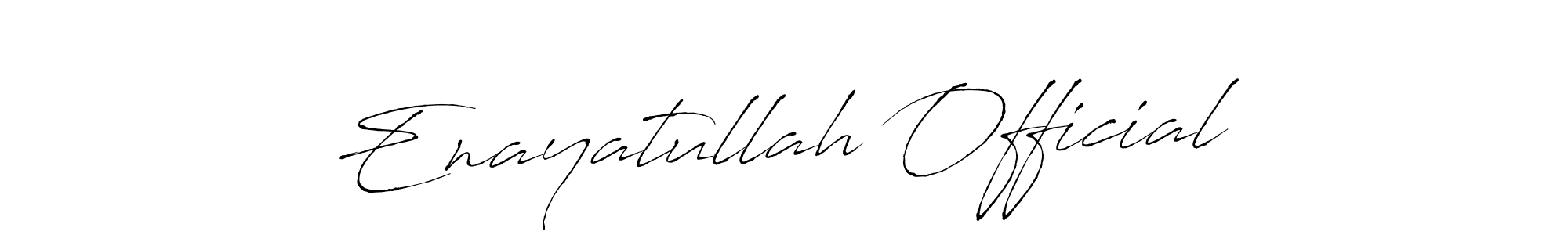 Create a beautiful signature design for name Enayatullah Official. With this signature (Antro_Vectra) fonts, you can make a handwritten signature for free. Enayatullah Official signature style 6 images and pictures png