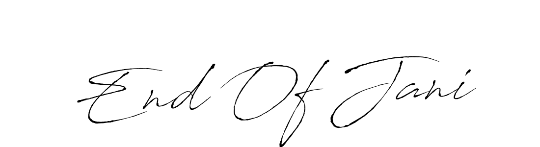 The best way (Antro_Vectra) to make a short signature is to pick only two or three words in your name. The name End Of Jani include a total of six letters. For converting this name. End Of Jani signature style 6 images and pictures png