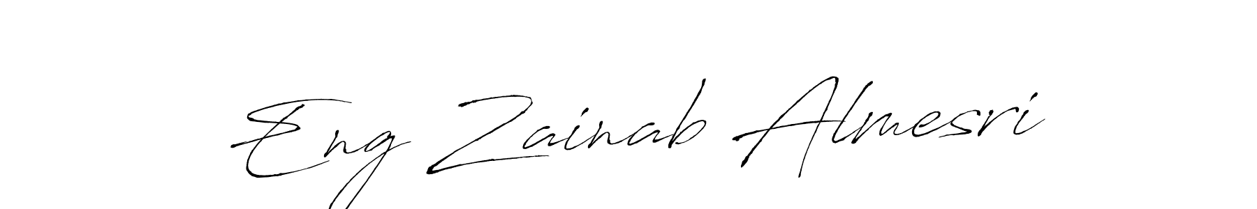 Create a beautiful signature design for name Eng Zainab Almesri. With this signature (Antro_Vectra) fonts, you can make a handwritten signature for free. Eng Zainab Almesri signature style 6 images and pictures png