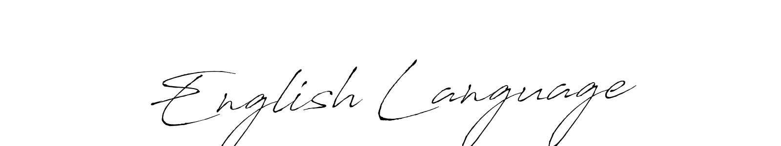 Make a beautiful signature design for name English Language. With this signature (Antro_Vectra) style, you can create a handwritten signature for free. English Language signature style 6 images and pictures png
