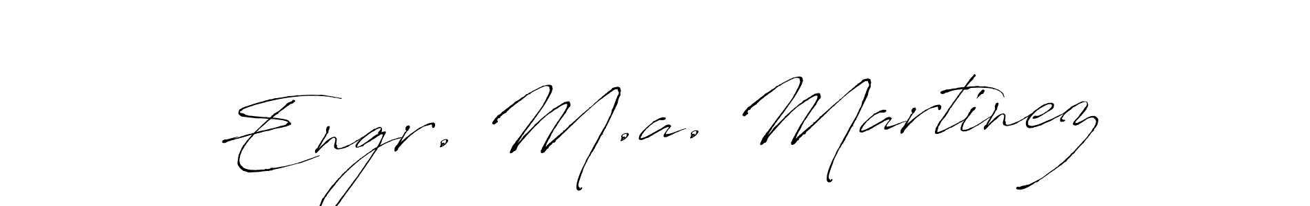 Use a signature maker to create a handwritten signature online. With this signature software, you can design (Antro_Vectra) your own signature for name Engr. M.a. Martinez. Engr. M.a. Martinez signature style 6 images and pictures png