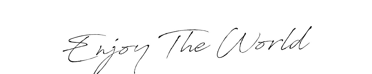 Also You can easily find your signature by using the search form. We will create Enjoy The World name handwritten signature images for you free of cost using Antro_Vectra sign style. Enjoy The World signature style 6 images and pictures png