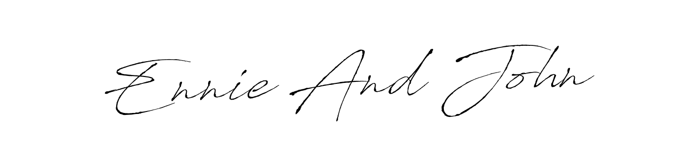 The best way (Antro_Vectra) to make a short signature is to pick only two or three words in your name. The name Ennie And John include a total of six letters. For converting this name. Ennie And John signature style 6 images and pictures png