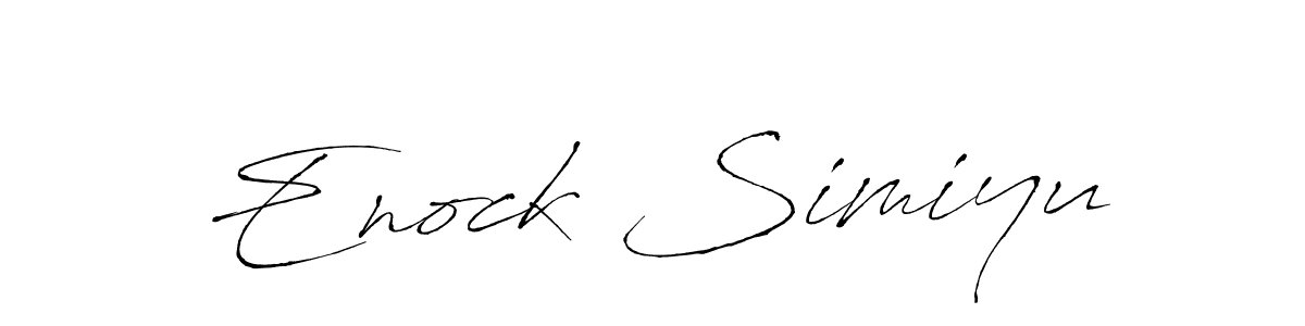 How to make Enock Simiyu name signature. Use Antro_Vectra style for creating short signs online. This is the latest handwritten sign. Enock Simiyu signature style 6 images and pictures png