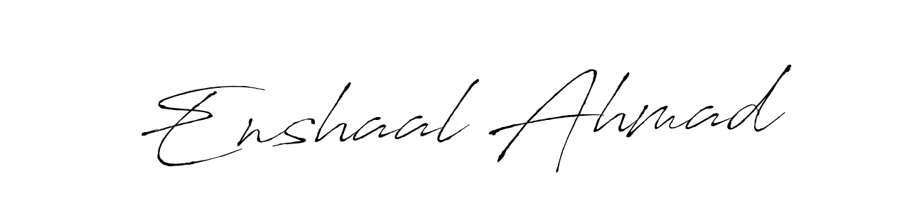 How to make Enshaal Ahmad name signature. Use Antro_Vectra style for creating short signs online. This is the latest handwritten sign. Enshaal Ahmad signature style 6 images and pictures png