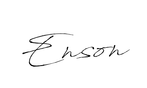 Use a signature maker to create a handwritten signature online. With this signature software, you can design (Antro_Vectra) your own signature for name Enson. Enson signature style 6 images and pictures png