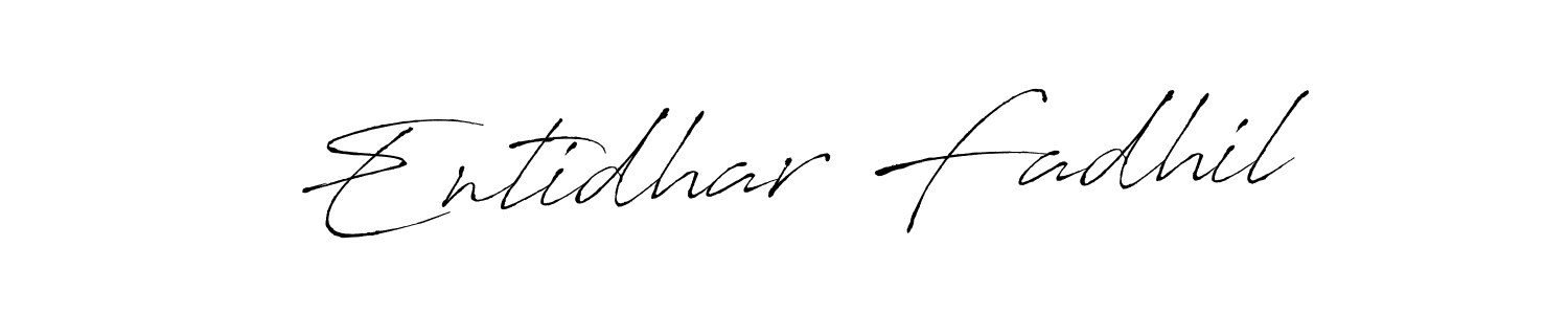 How to make Entidhar Fadhil name signature. Use Antro_Vectra style for creating short signs online. This is the latest handwritten sign. Entidhar Fadhil signature style 6 images and pictures png