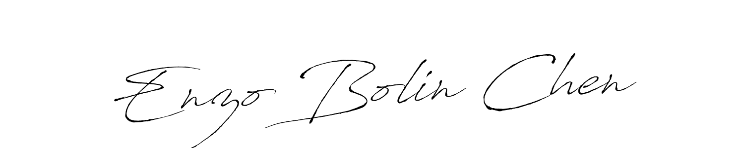 Create a beautiful signature design for name Enzo Bolin Chen. With this signature (Antro_Vectra) fonts, you can make a handwritten signature for free. Enzo Bolin Chen signature style 6 images and pictures png