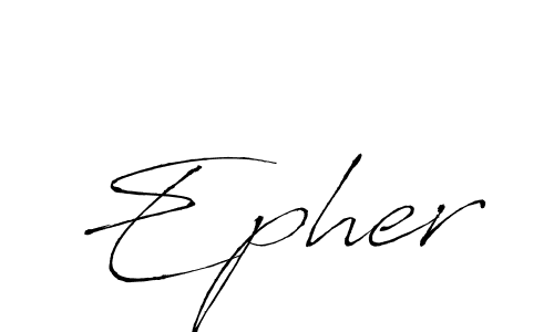 Make a beautiful signature design for name Epher. With this signature (Antro_Vectra) style, you can create a handwritten signature for free. Epher signature style 6 images and pictures png
