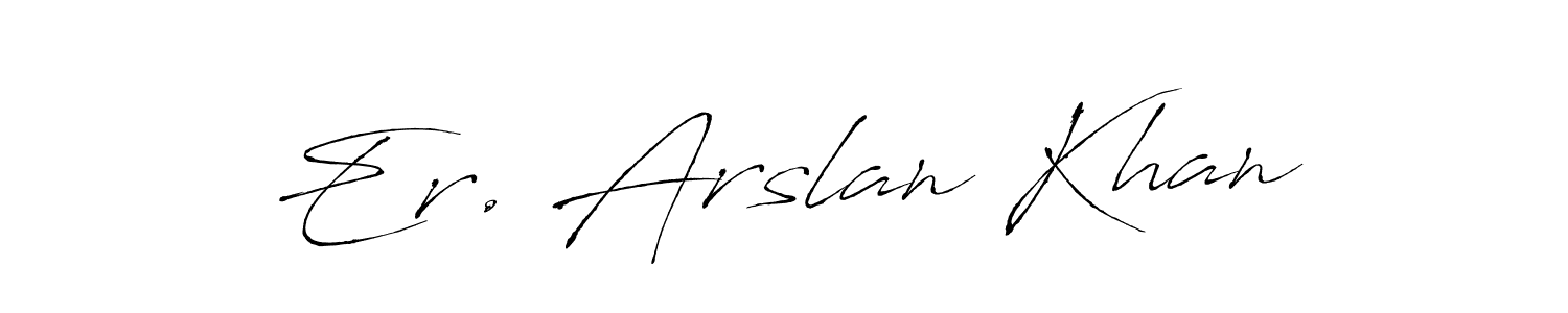 The best way (Antro_Vectra) to make a short signature is to pick only two or three words in your name. The name Er. Arslan Khan include a total of six letters. For converting this name. Er. Arslan Khan signature style 6 images and pictures png