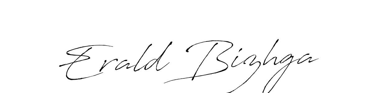 How to make Erald Bizhga name signature. Use Antro_Vectra style for creating short signs online. This is the latest handwritten sign. Erald Bizhga signature style 6 images and pictures png