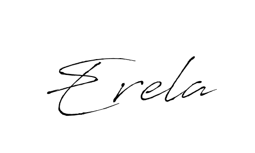 Design your own signature with our free online signature maker. With this signature software, you can create a handwritten (Antro_Vectra) signature for name Erela. Erela signature style 6 images and pictures png