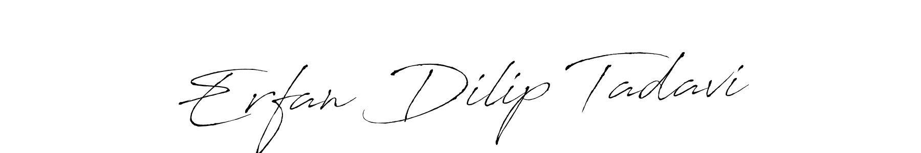 How to make Erfan Dilip Tadavi name signature. Use Antro_Vectra style for creating short signs online. This is the latest handwritten sign. Erfan Dilip Tadavi signature style 6 images and pictures png