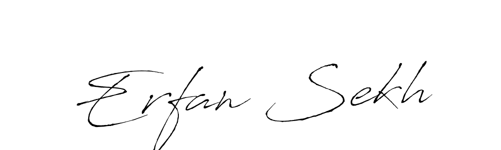 Make a beautiful signature design for name Erfan Sekh. With this signature (Antro_Vectra) style, you can create a handwritten signature for free. Erfan Sekh signature style 6 images and pictures png