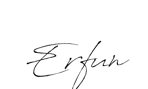 Design your own signature with our free online signature maker. With this signature software, you can create a handwritten (Antro_Vectra) signature for name Erfun. Erfun signature style 6 images and pictures png