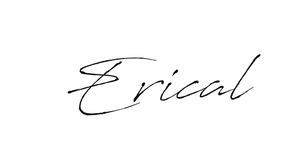 Use a signature maker to create a handwritten signature online. With this signature software, you can design (Antro_Vectra) your own signature for name Erical. Erical signature style 6 images and pictures png