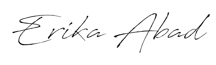 Stand out with a creative autograph for Erika Abad. The Antro_Vectra styling blends modern aesthetics with classic signature flourishes. Erika Abad signature style 6 images and pictures png