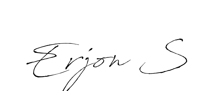 Similarly Antro_Vectra is the best handwritten signature design. Signature creator online .You can use it as an online autograph creator for name Erjon S. Erjon S signature style 6 images and pictures png