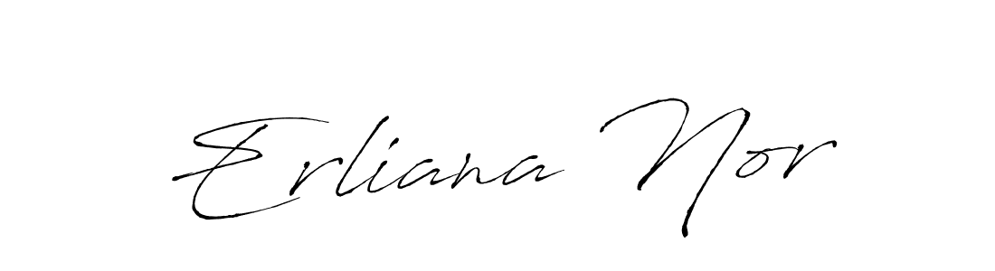 Erliana Nor stylish signature style. Best Handwritten Sign (Antro_Vectra) for my name. Handwritten Signature Collection Ideas for my name Erliana Nor. Erliana Nor signature style 6 images and pictures png