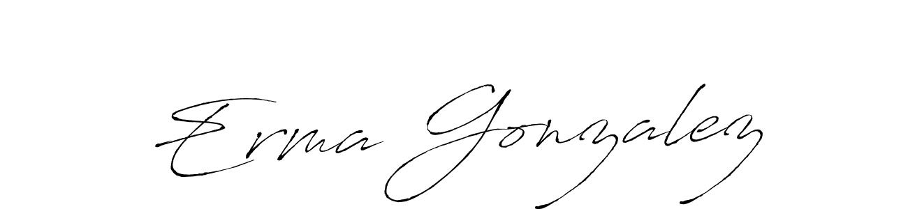 How to make Erma Gonzalez name signature. Use Antro_Vectra style for creating short signs online. This is the latest handwritten sign. Erma Gonzalez signature style 6 images and pictures png