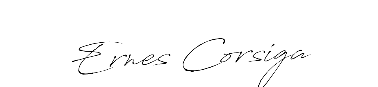 How to make Ernes Corsiga name signature. Use Antro_Vectra style for creating short signs online. This is the latest handwritten sign. Ernes Corsiga signature style 6 images and pictures png