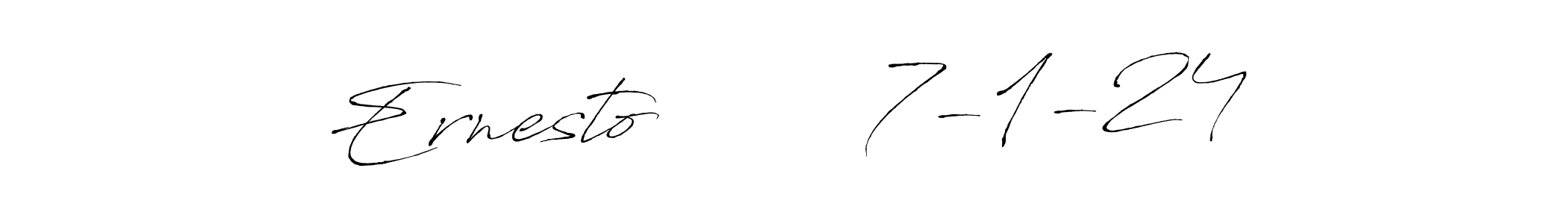 How to make Ernesto        7-1-24 name signature. Use Antro_Vectra style for creating short signs online. This is the latest handwritten sign. Ernesto        7-1-24 signature style 6 images and pictures png