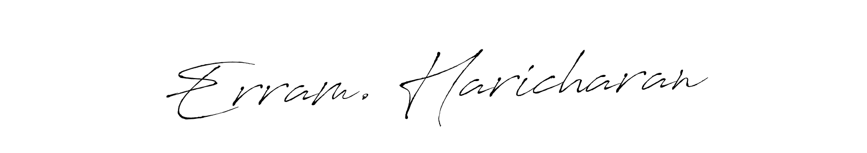 The best way (Antro_Vectra) to make a short signature is to pick only two or three words in your name. The name Erram. Haricharan include a total of six letters. For converting this name. Erram. Haricharan signature style 6 images and pictures png