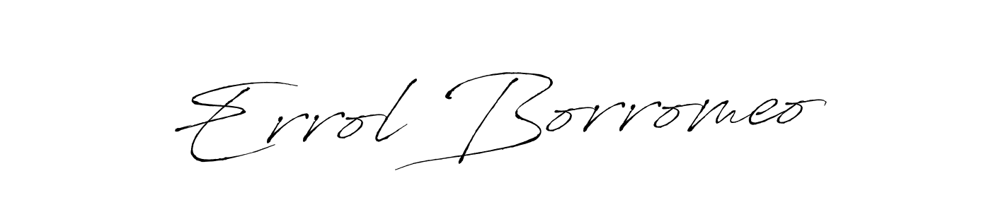 Antro_Vectra is a professional signature style that is perfect for those who want to add a touch of class to their signature. It is also a great choice for those who want to make their signature more unique. Get Errol Borromeo name to fancy signature for free. Errol Borromeo signature style 6 images and pictures png
