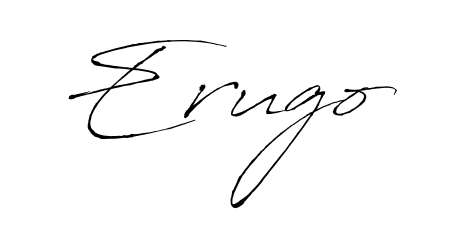 The Antro_Vectra handwriting style adds charm and authenticity to name Erugo. A wonderful choice for personal thank-you notes. Erugo signature style 6 images and pictures png