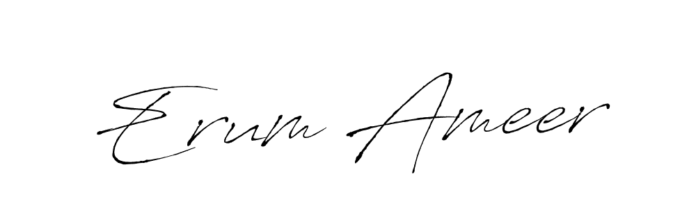 How to make Erum Ameer signature? Antro_Vectra is a professional autograph style. Create handwritten signature for Erum Ameer name. Erum Ameer signature style 6 images and pictures png