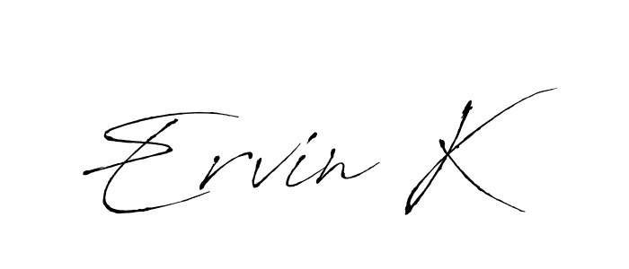 Ervin K stylish signature style. Best Handwritten Sign (Antro_Vectra) for my name. Handwritten Signature Collection Ideas for my name Ervin K. Ervin K signature style 6 images and pictures png