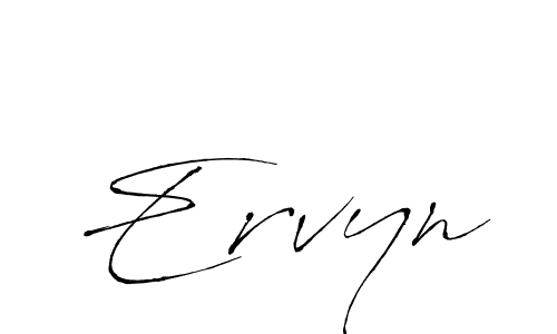 Use a signature maker to create a handwritten signature online. With this signature software, you can design (Antro_Vectra) your own signature for name Ervyn. Ervyn signature style 6 images and pictures png