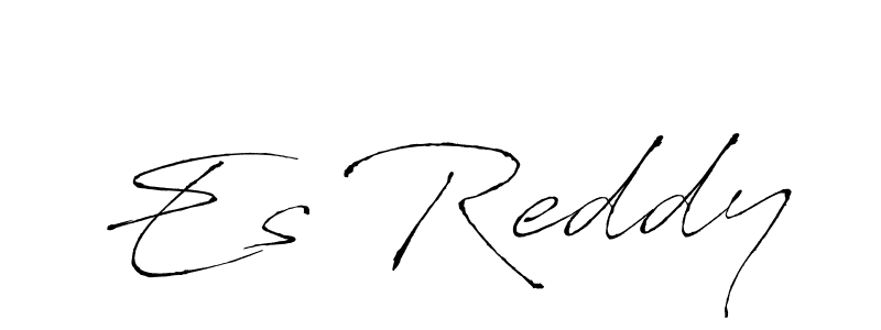 How to make Es Reddy name signature. Use Antro_Vectra style for creating short signs online. This is the latest handwritten sign. Es Reddy signature style 6 images and pictures png