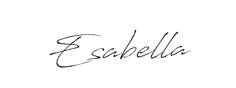 Use a signature maker to create a handwritten signature online. With this signature software, you can design (Antro_Vectra) your own signature for name Esabella. Esabella signature style 6 images and pictures png