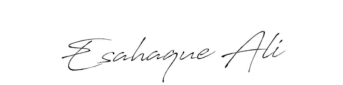 The best way (Antro_Vectra) to make a short signature is to pick only two or three words in your name. The name Esahaque Ali include a total of six letters. For converting this name. Esahaque Ali signature style 6 images and pictures png