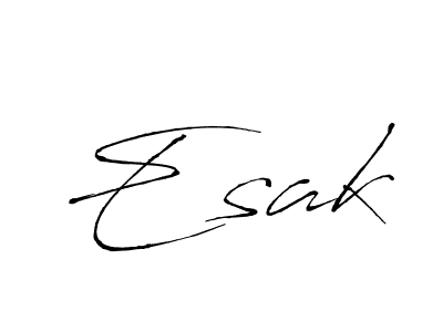 Design your own signature with our free online signature maker. With this signature software, you can create a handwritten (Antro_Vectra) signature for name Esak. Esak signature style 6 images and pictures png