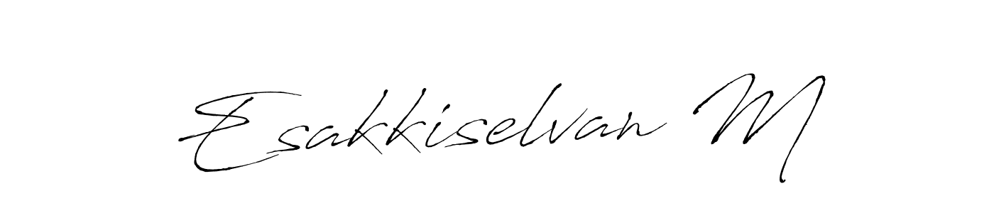 Make a beautiful signature design for name Esakkiselvan M. With this signature (Antro_Vectra) style, you can create a handwritten signature for free. Esakkiselvan M signature style 6 images and pictures png