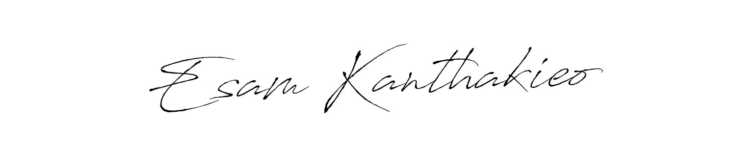 This is the best signature style for the Esam Kanthakieo name. Also you like these signature font (Antro_Vectra). Mix name signature. Esam Kanthakieo signature style 6 images and pictures png