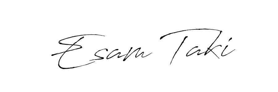 The best way (Antro_Vectra) to make a short signature is to pick only two or three words in your name. The name Esam Taki include a total of six letters. For converting this name. Esam Taki signature style 6 images and pictures png