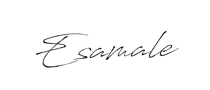 Use a signature maker to create a handwritten signature online. With this signature software, you can design (Antro_Vectra) your own signature for name Esamale. Esamale signature style 6 images and pictures png