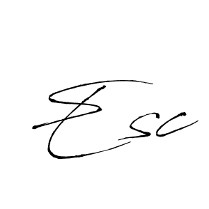 Make a beautiful signature design for name Esc. With this signature (Antro_Vectra) style, you can create a handwritten signature for free. Esc signature style 6 images and pictures png