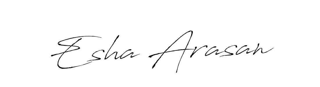 How to make Esha Arasan name signature. Use Antro_Vectra style for creating short signs online. This is the latest handwritten sign. Esha Arasan signature style 6 images and pictures png