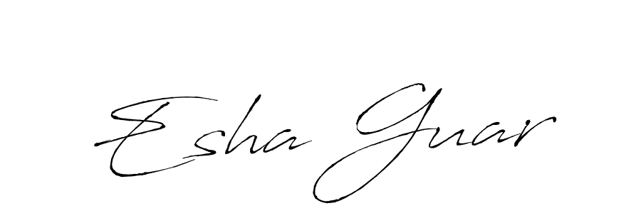 How to make Esha Guar name signature. Use Antro_Vectra style for creating short signs online. This is the latest handwritten sign. Esha Guar signature style 6 images and pictures png