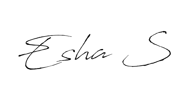 Create a beautiful signature design for name Esha S. With this signature (Antro_Vectra) fonts, you can make a handwritten signature for free. Esha S signature style 6 images and pictures png