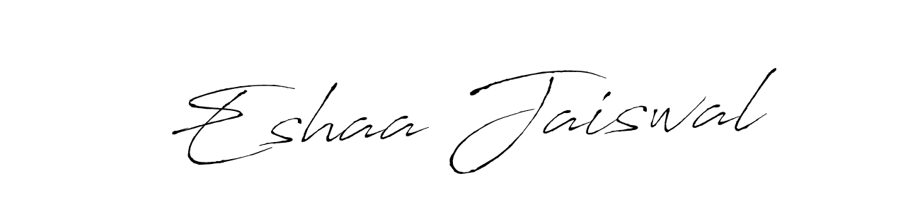 How to make Eshaa Jaiswal name signature. Use Antro_Vectra style for creating short signs online. This is the latest handwritten sign. Eshaa Jaiswal signature style 6 images and pictures png